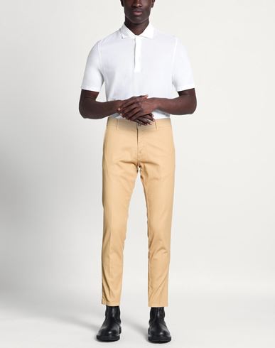 Man Pants Camel Size 40 Cotton, Elastane