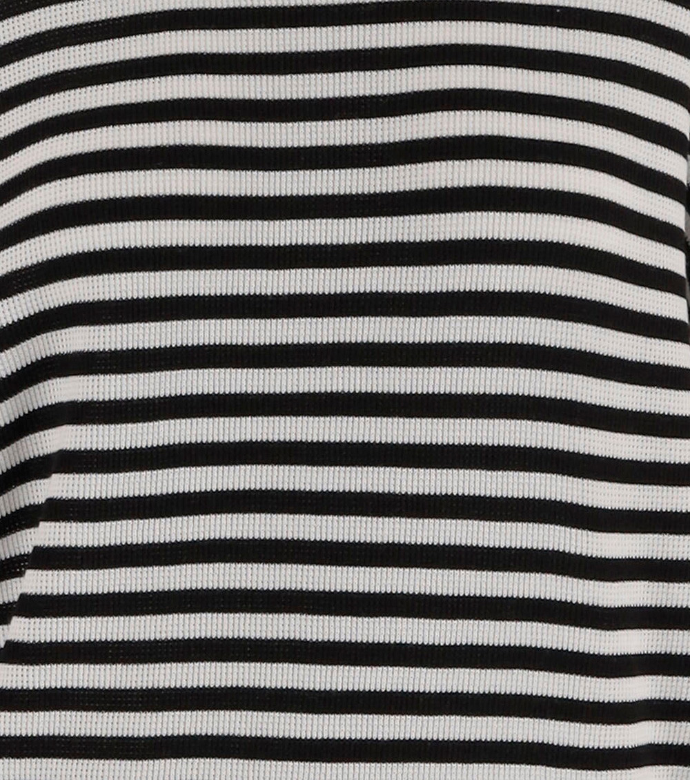 Black Stripes Round Neck Sweater