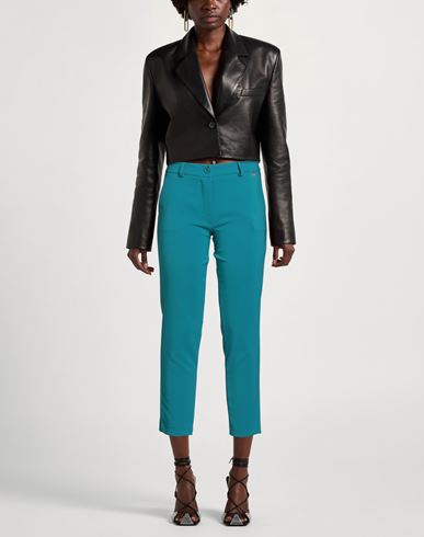 Gm Woman Pants Deep teal Size 6 Polyester, Elastane