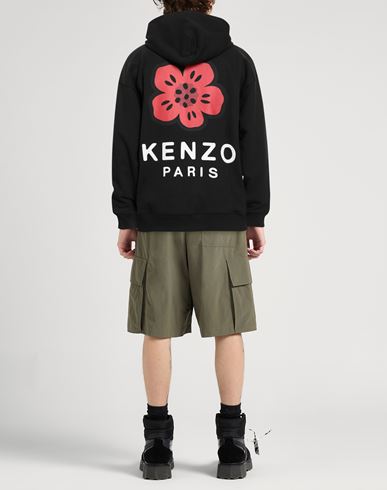 Man Sweatshirt Black Size L Cotton, Elastane