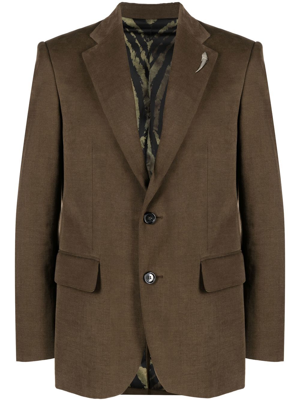 Single-breasted wool blazer - Green