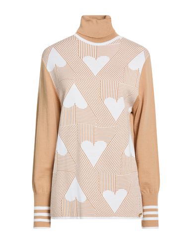 Love To Love Woman Turtleneck Sand Size L Merino Wool, Acrylic