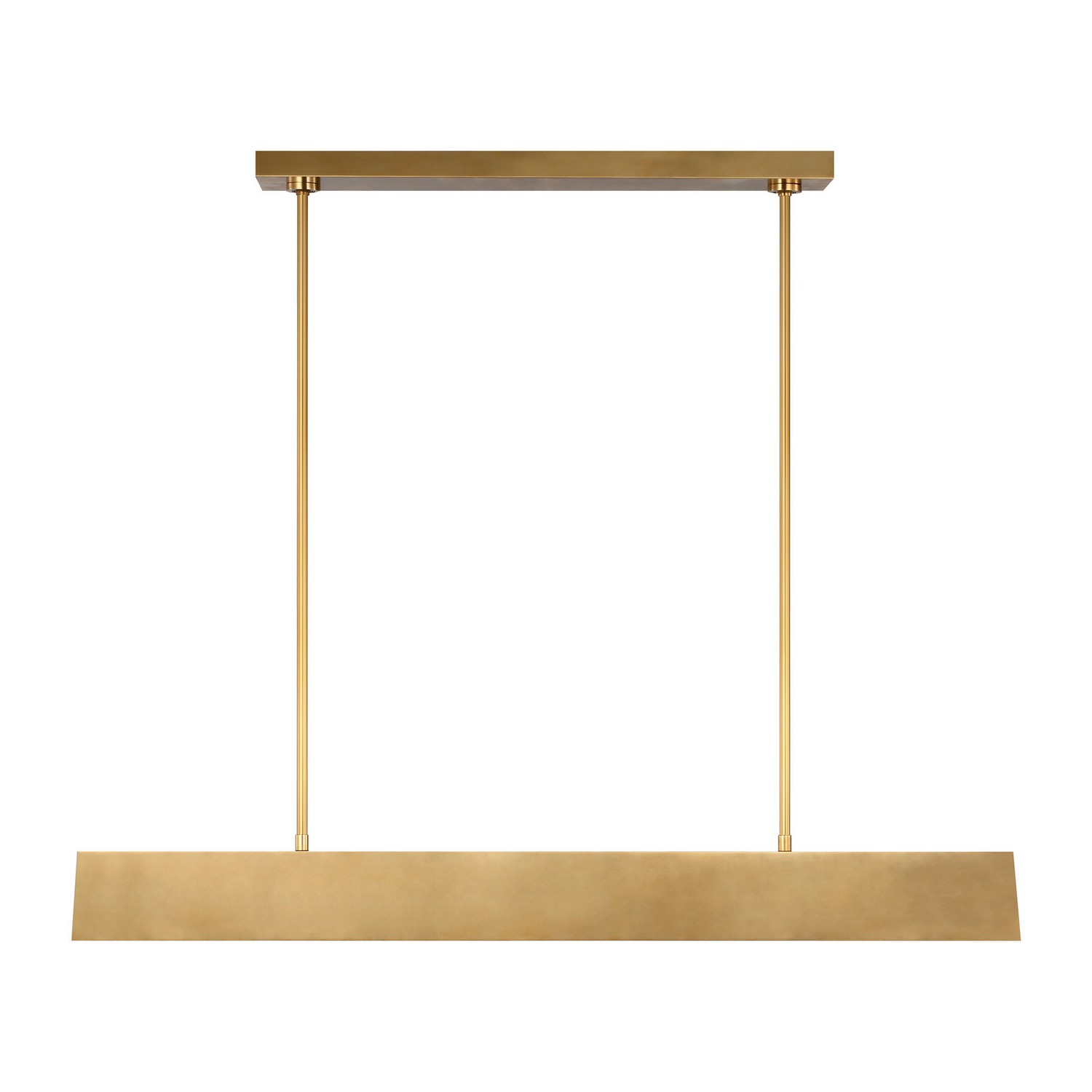 Natural Brass LED Linear Chandelier from the Pench Collection