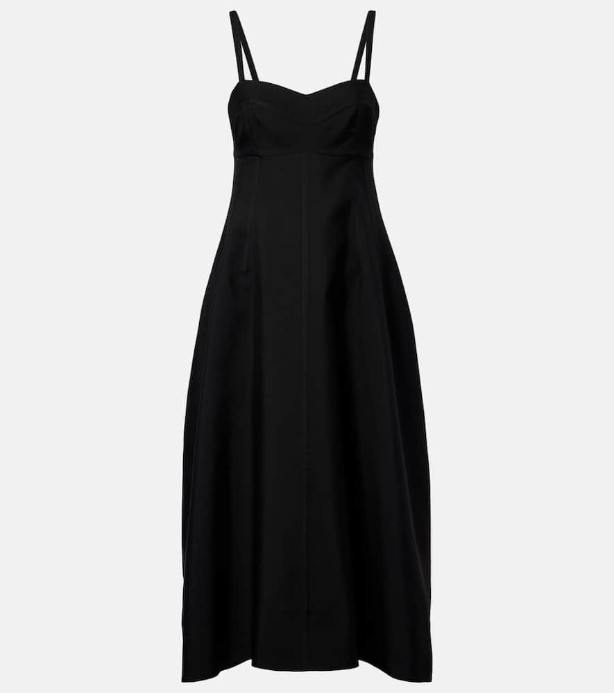 Gabardine midi dress