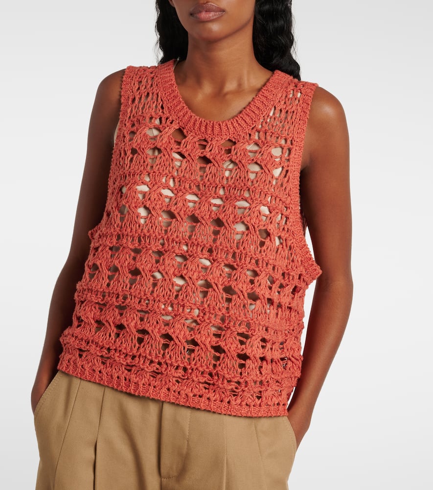 Jute and cotton-blend sweater vest