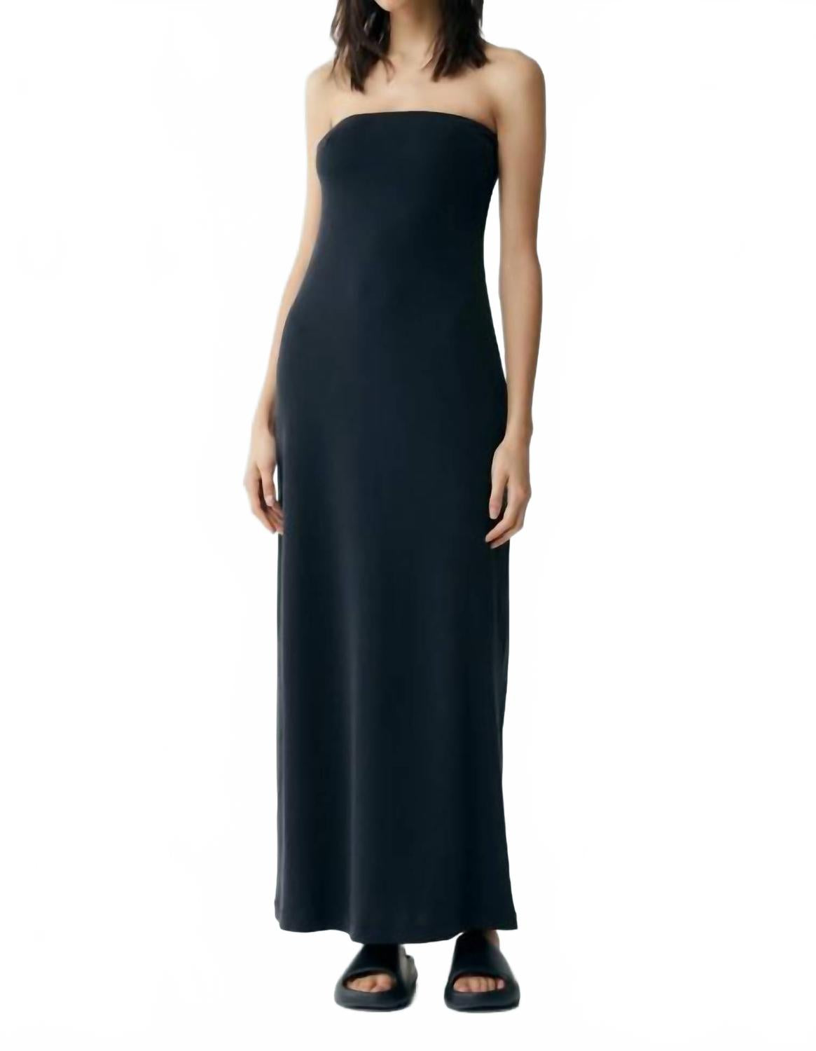 Form Strapless Maxi Dress In Washed Black