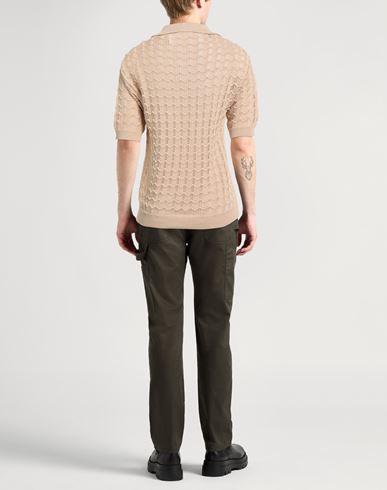 Man Sweater Sand Size M Linen, Cotton
