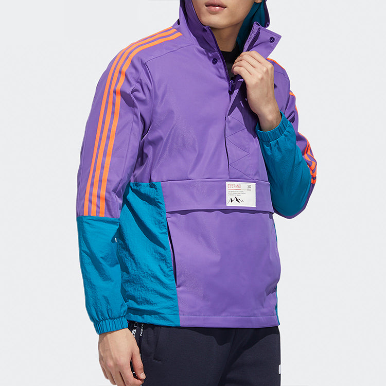 Neo M Ss Cs Wb Zipper Cardigan Windproof Colorblock Sports Hooded Jacket Purple
