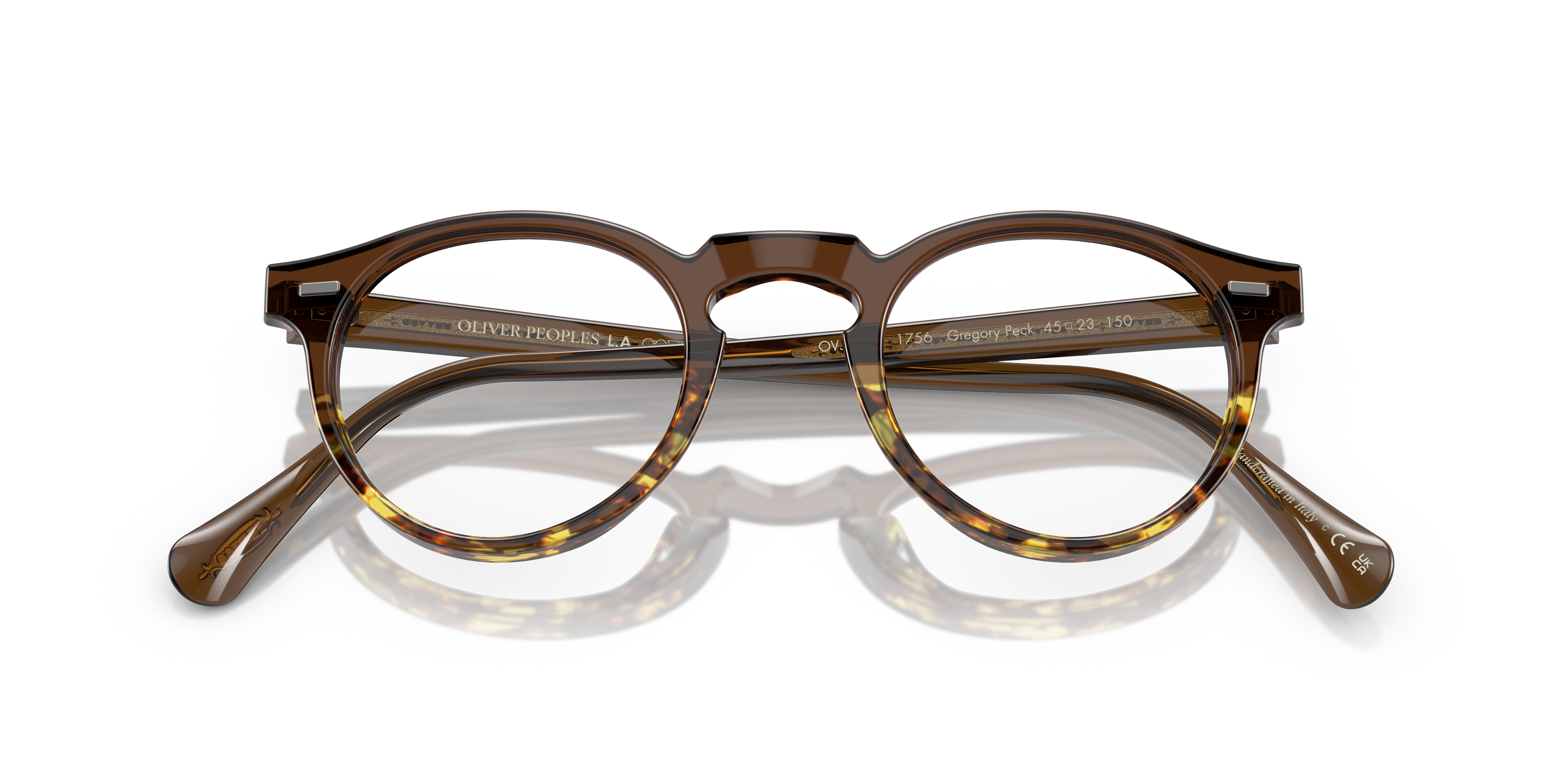 Oliver Peoples Unisex Oliver Peoples OV5186 GREGORY PECK 1756 Montature da vista Acetato Marrone Trasparente Pantos Normale