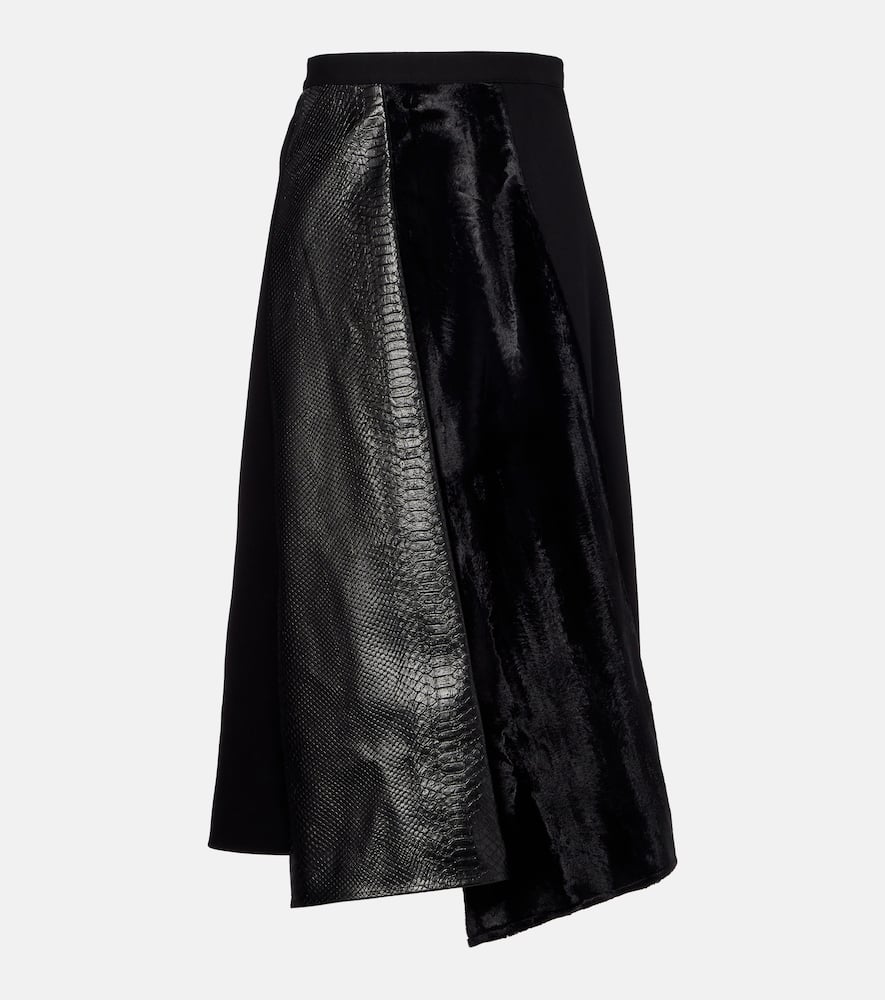 High-rise wool-blend maxi skirt