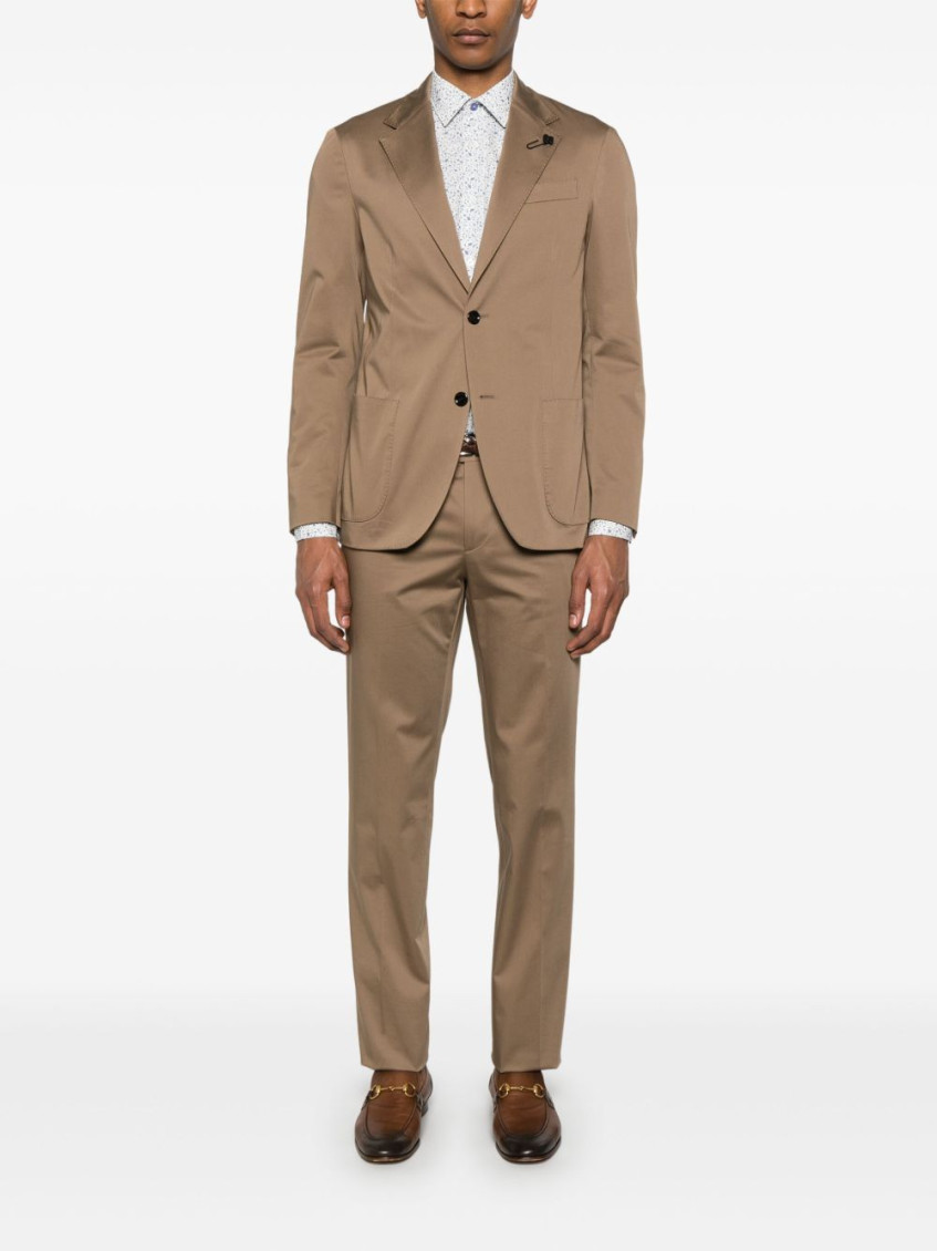 Beige Single-breasted Suit