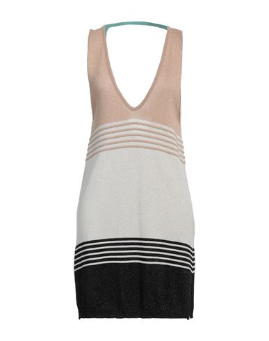 Akep Woman Mini dress Beige Size S Viscose, Polyamide, Polyester
