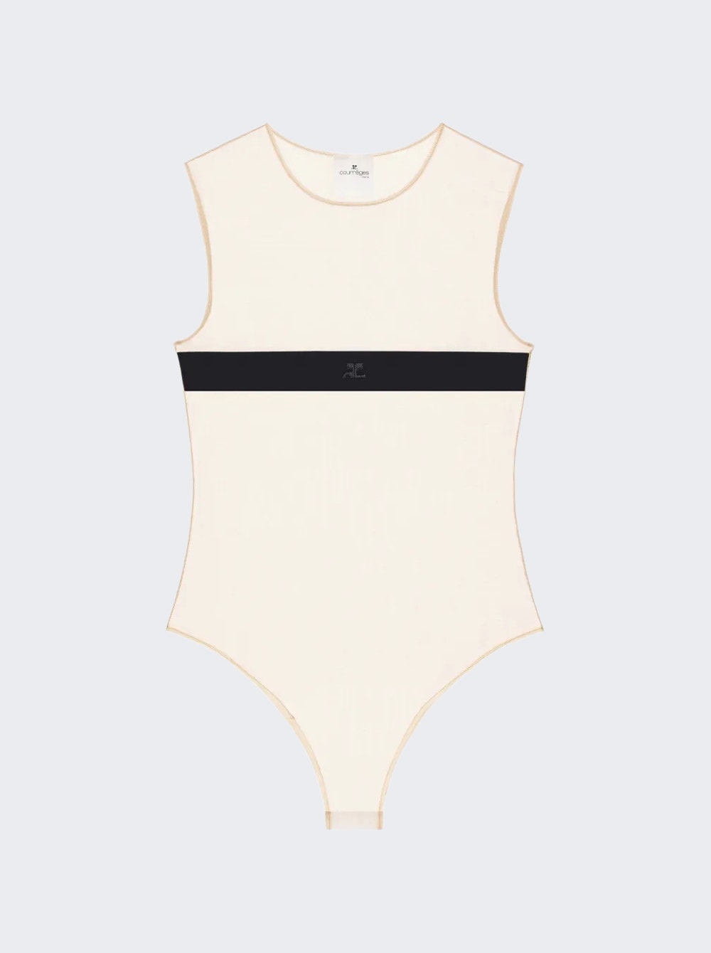 Strap Illusion Sheer Bodysuit Black
