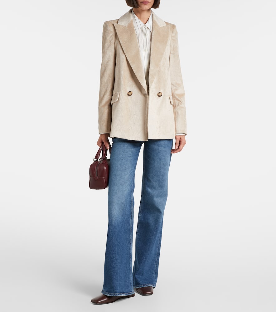 Sevyn double-breasted cotton-blend corduroy blazer