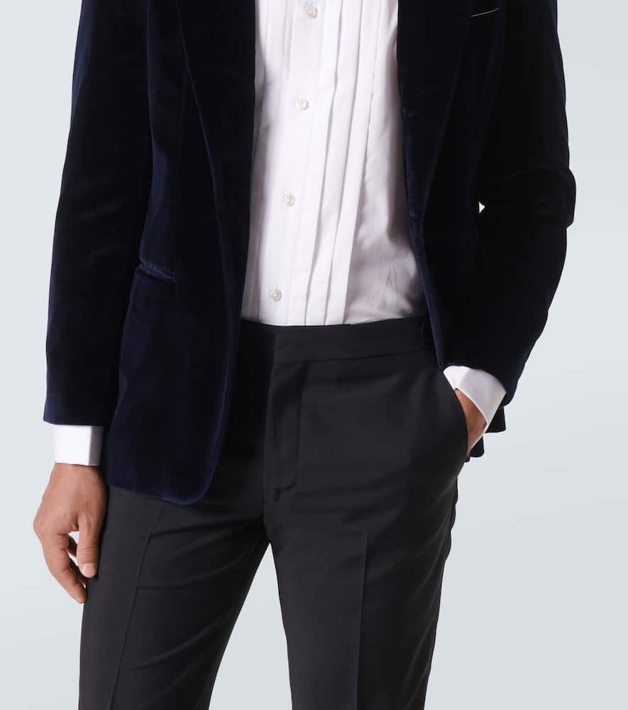 Pleated cotton tuxedo shirt