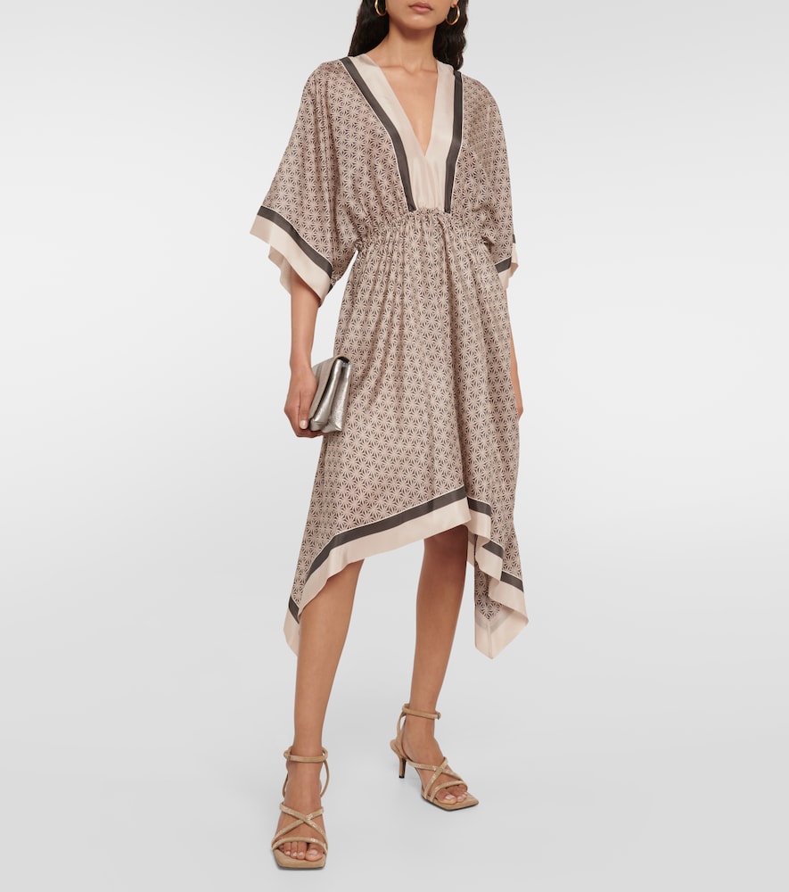 Printed silk kaftan