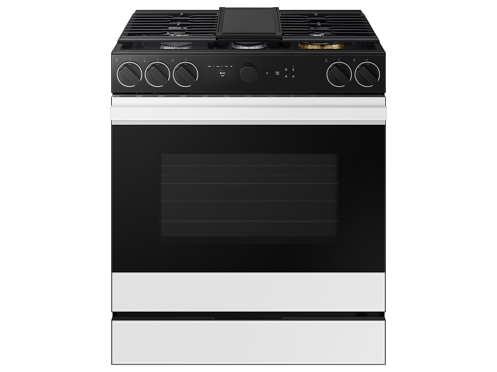 Bespoke 6.0 cu. ft. Smart Slide-In Gas Range with Smart Oven Camera & Illuminated Precision Knobs in White Glass(NSG6DB870012AA)