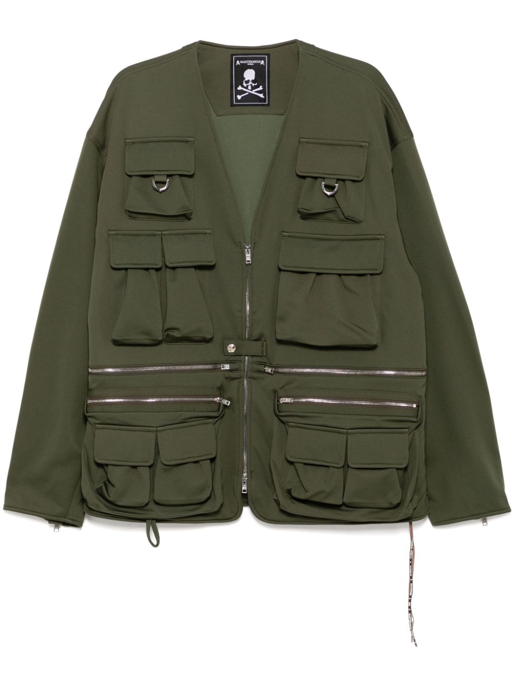 Embroidered-logo military jackets - Green