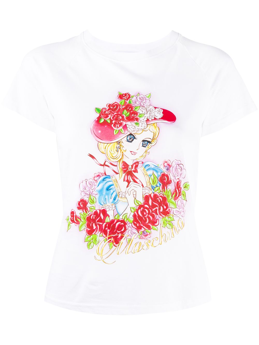 Cartoon-print T-shirt - White