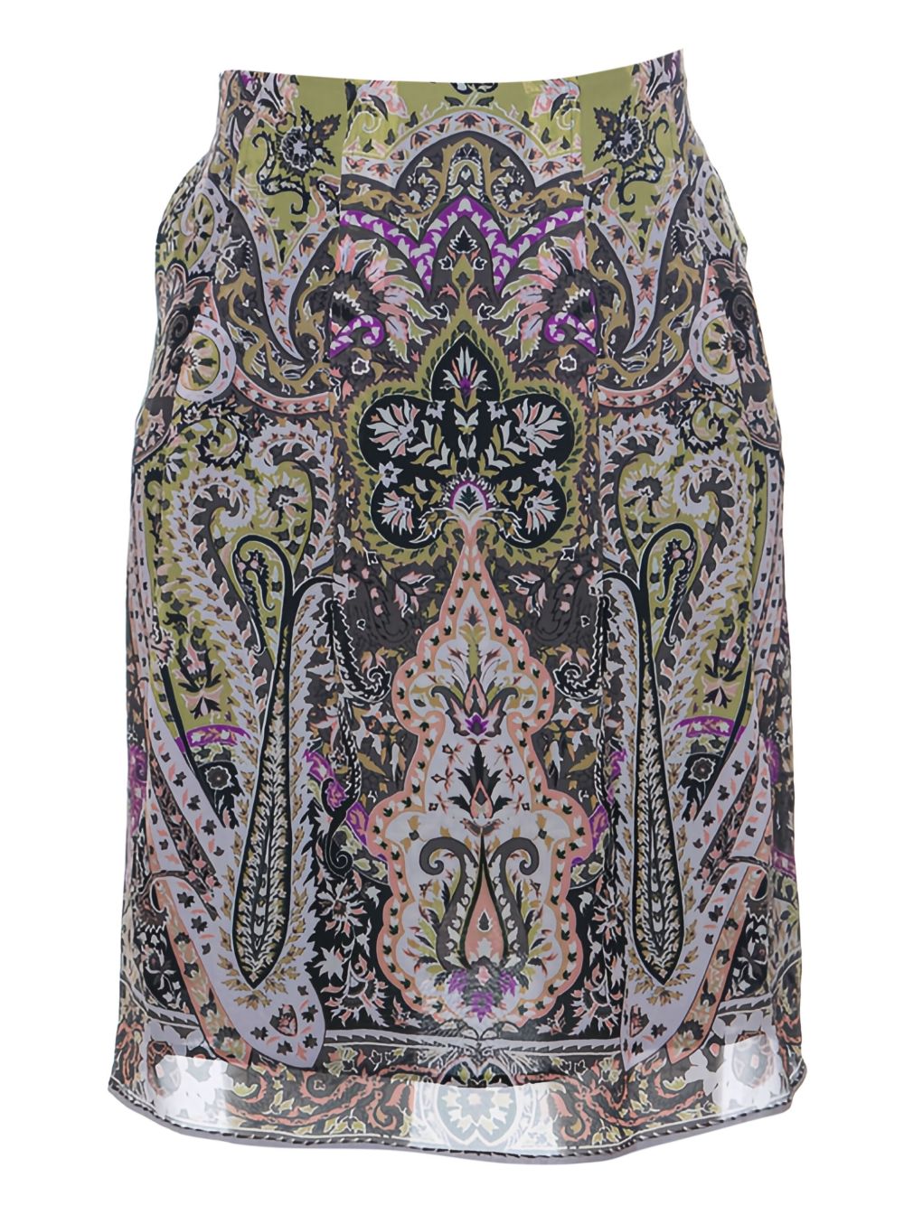 Paisley-print silk skirt - Purple