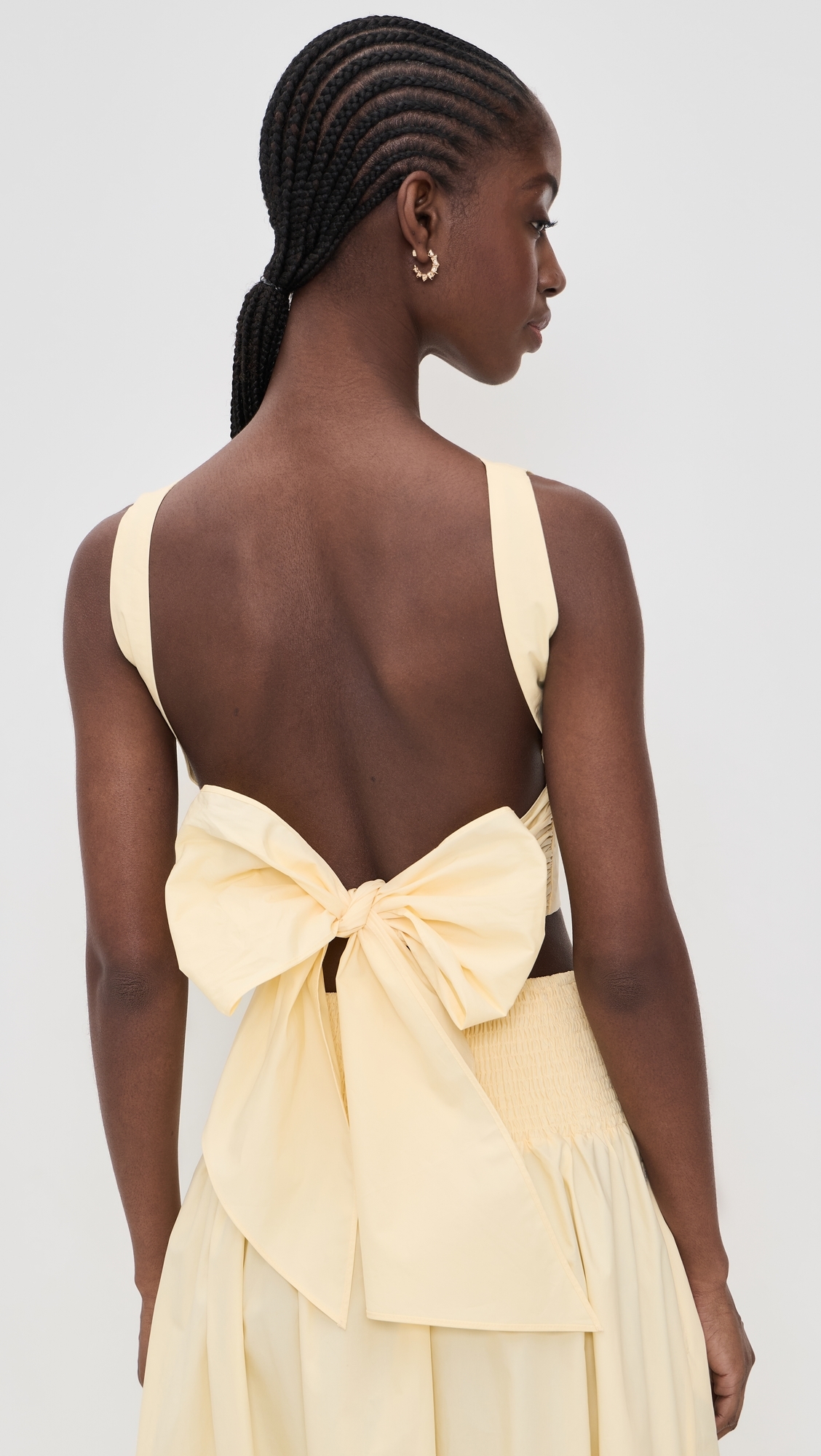 Poplin Open Back Tie Tank Whip Cream
