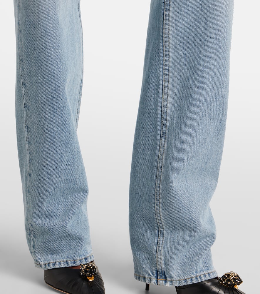 Mid-rise wide-leg jeans