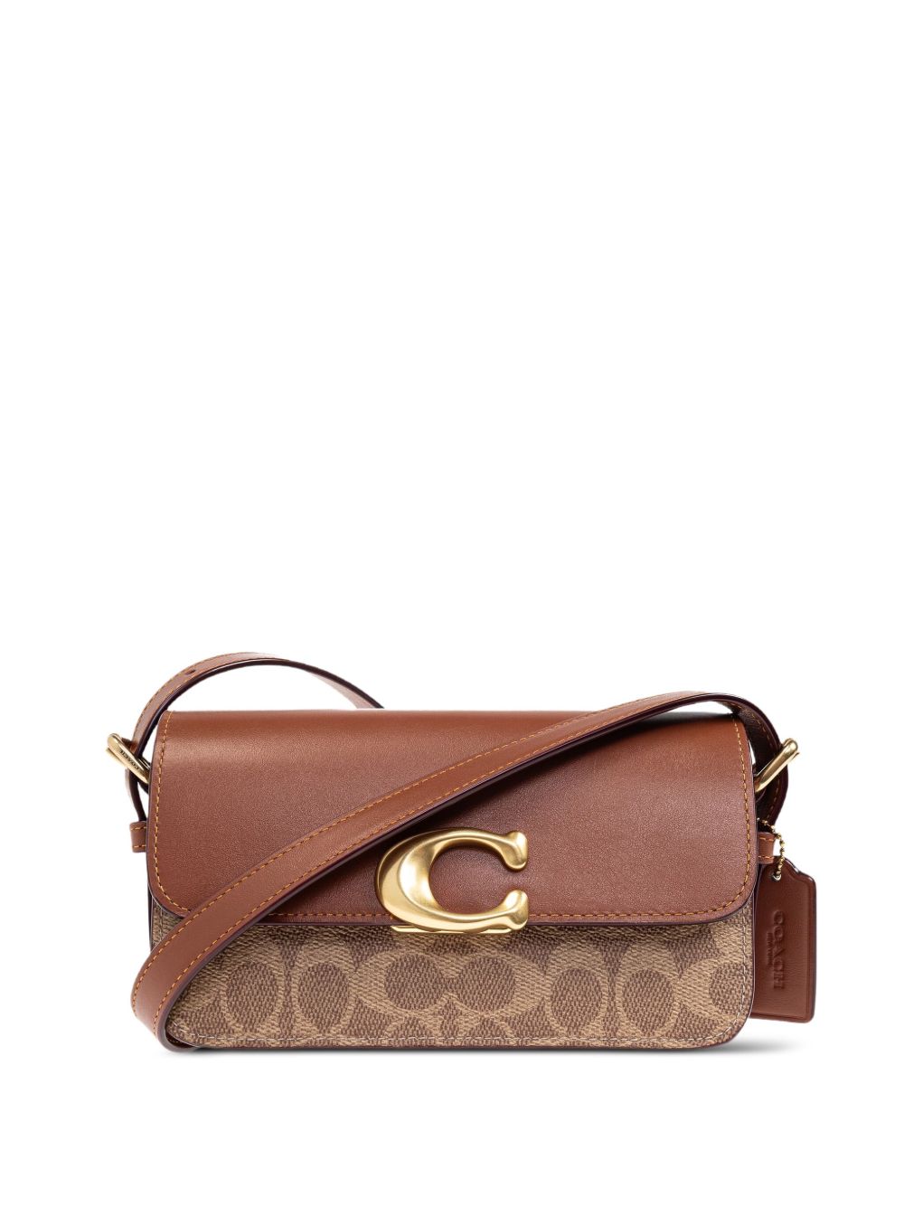 Coach logo-plaque shoulder bag - Brown