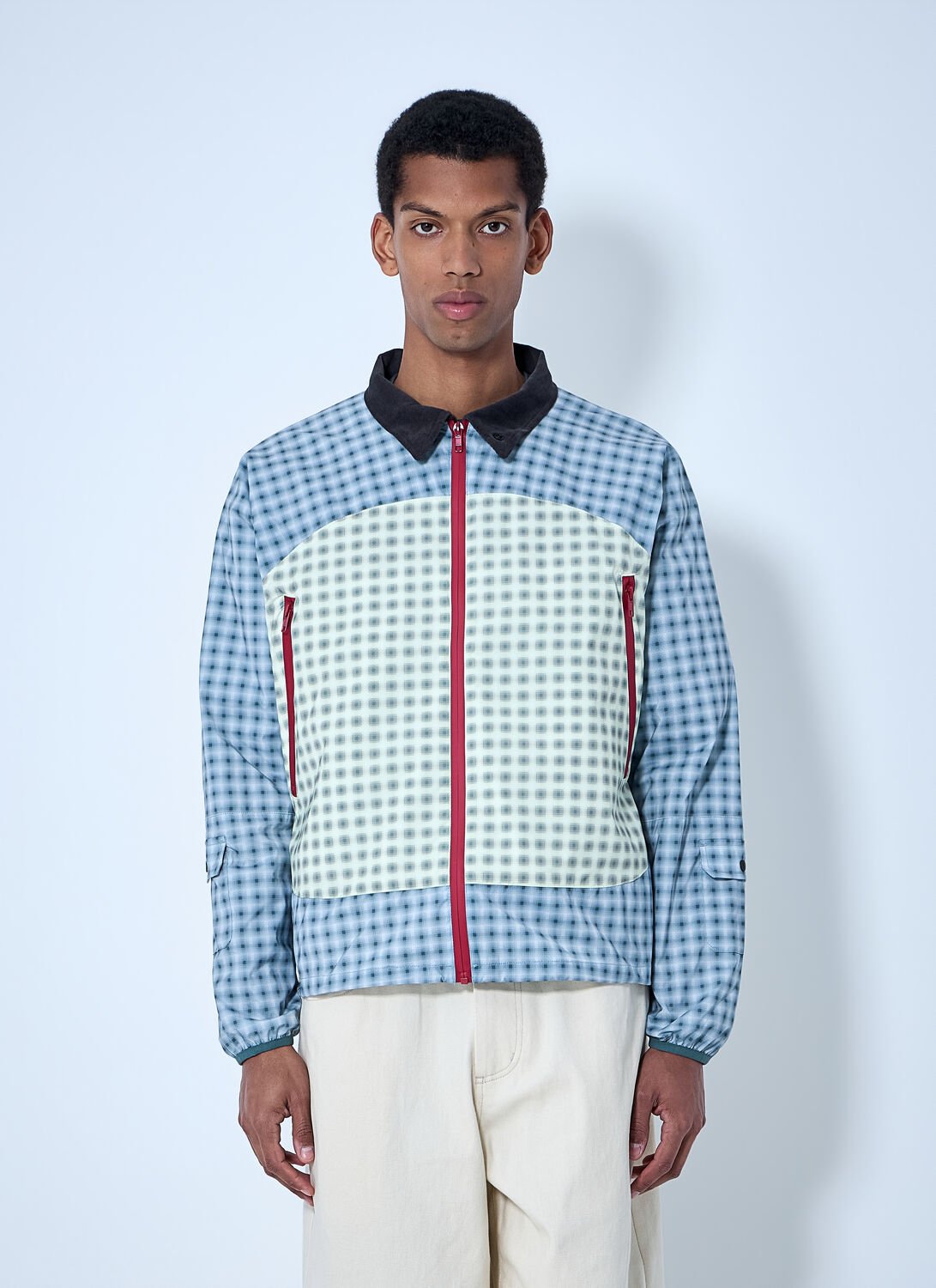 Checked Zip-up Jacket