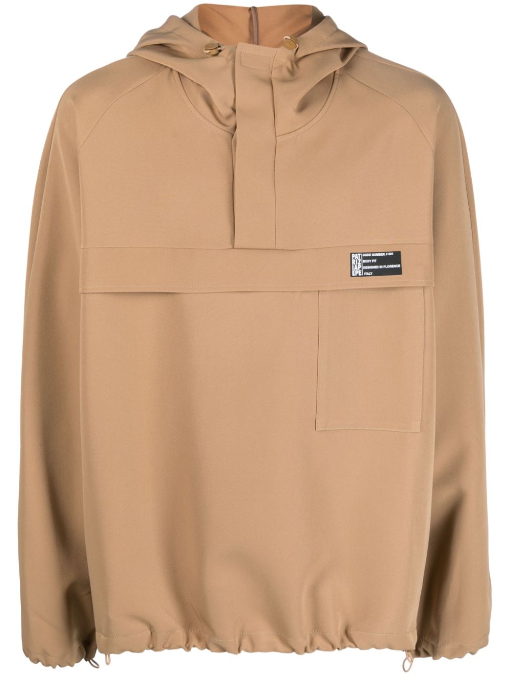 Logo-patch stand-up collar sweatshirt - Neutrals