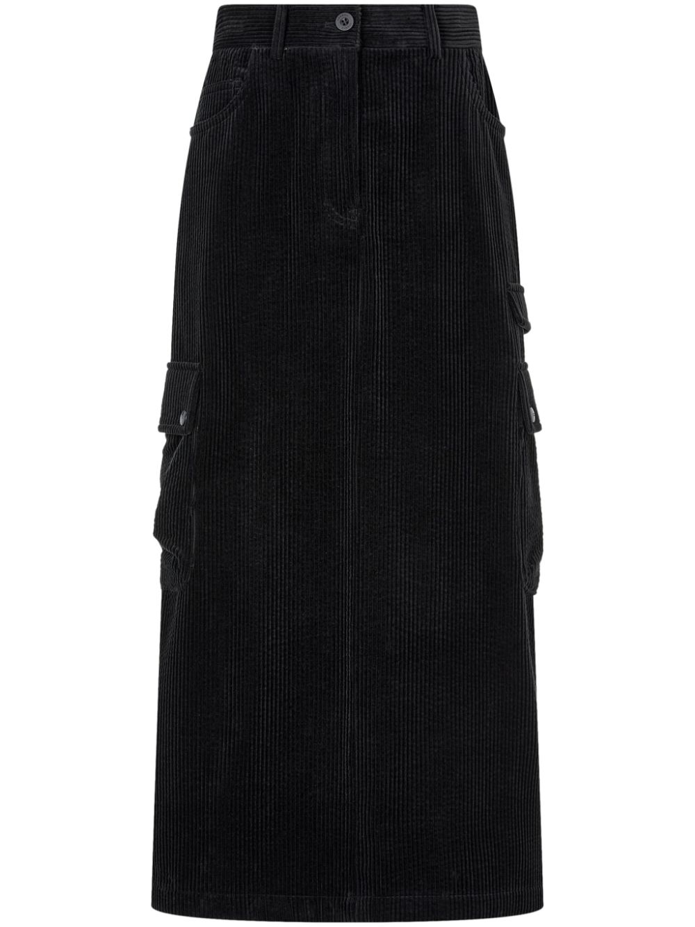 Corduroy cargo skirt - Black