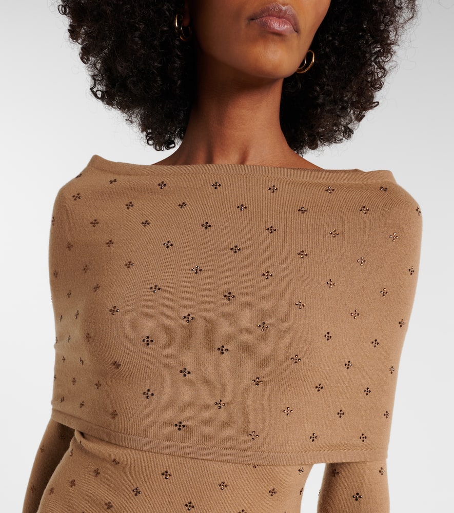 Adatti embellished wool-blend midi dress