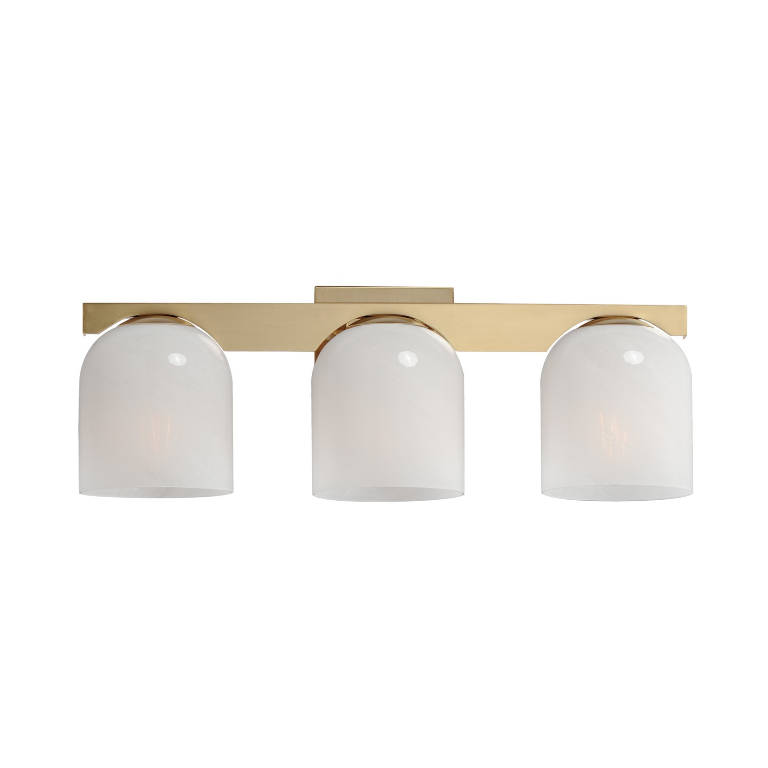 Natural Aged Brass Three Light Bath Vanity from the Scoop Collection