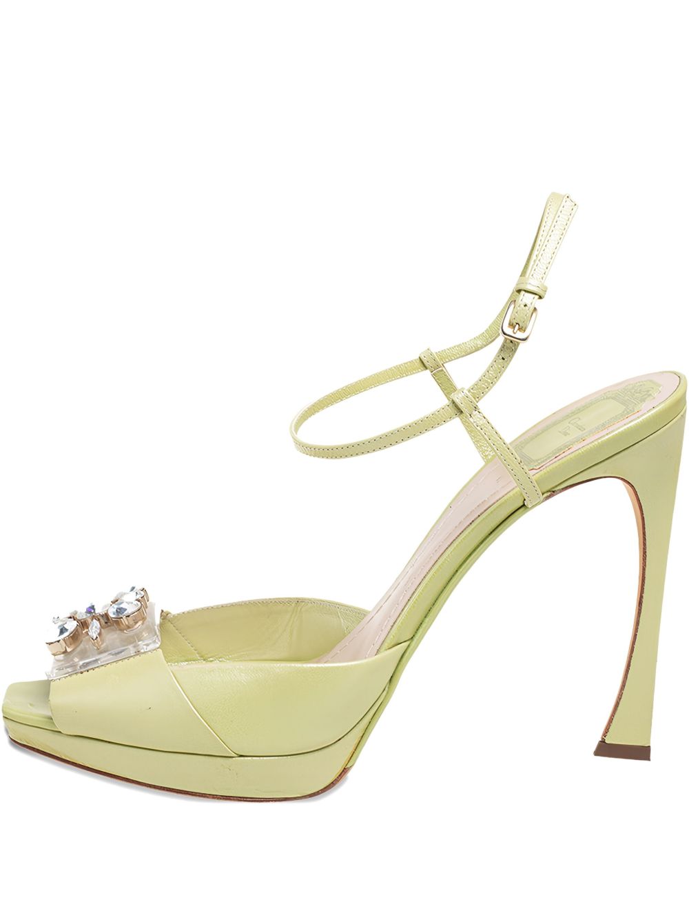 120mm Crystal-embellished sandals - Green