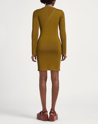 Woman Mini dress Khaki Size 4 Viscose, Polyamide, Wool