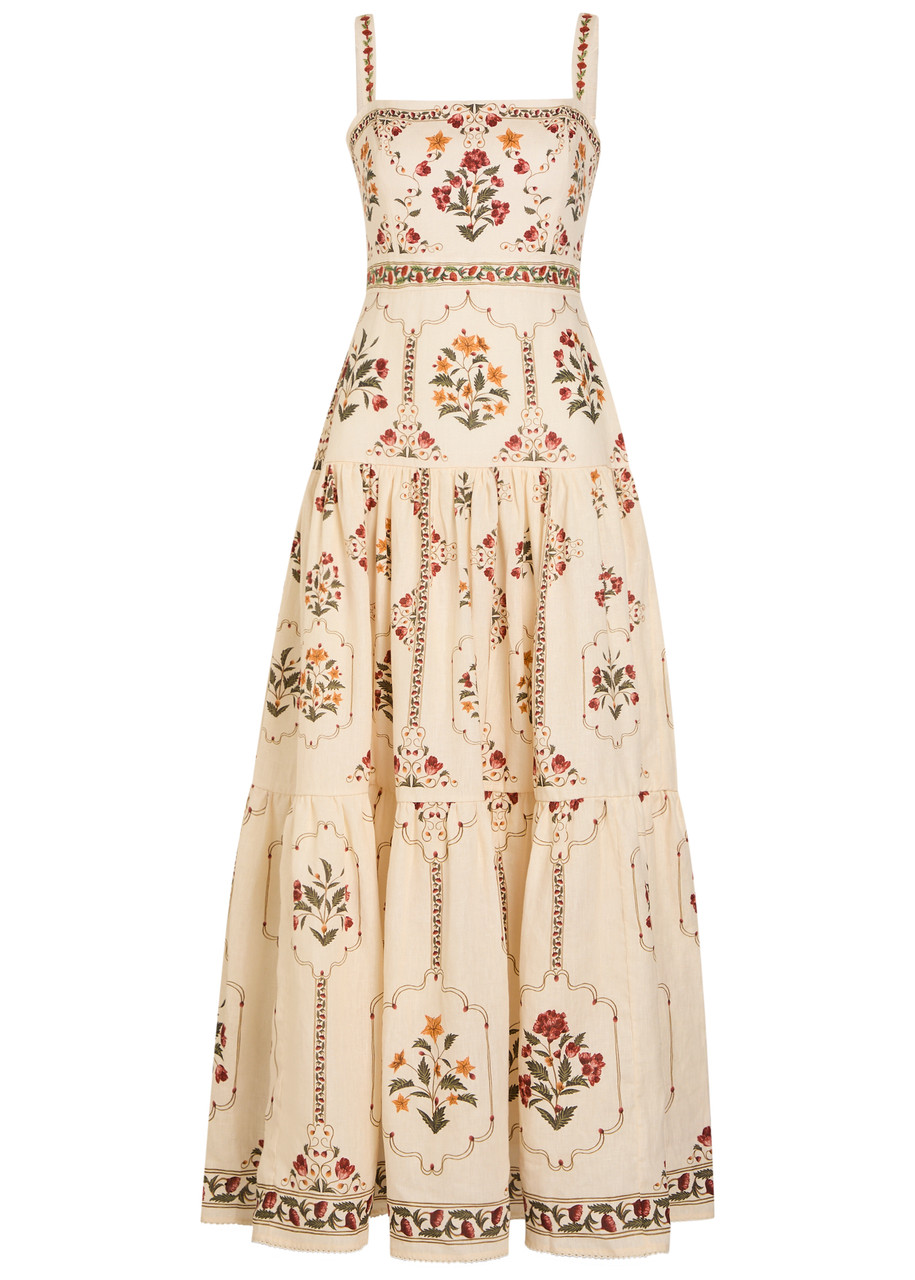 Lina Printed Linen Maxi Dress
