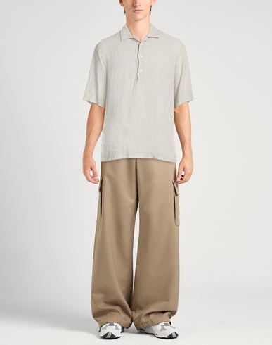 Man Shirt Light grey Size 42 Linen