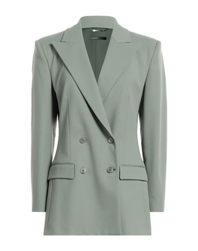 Alberta Ferretti Woman Blazer Sage green Size 6 Virgin Wool, Elastane