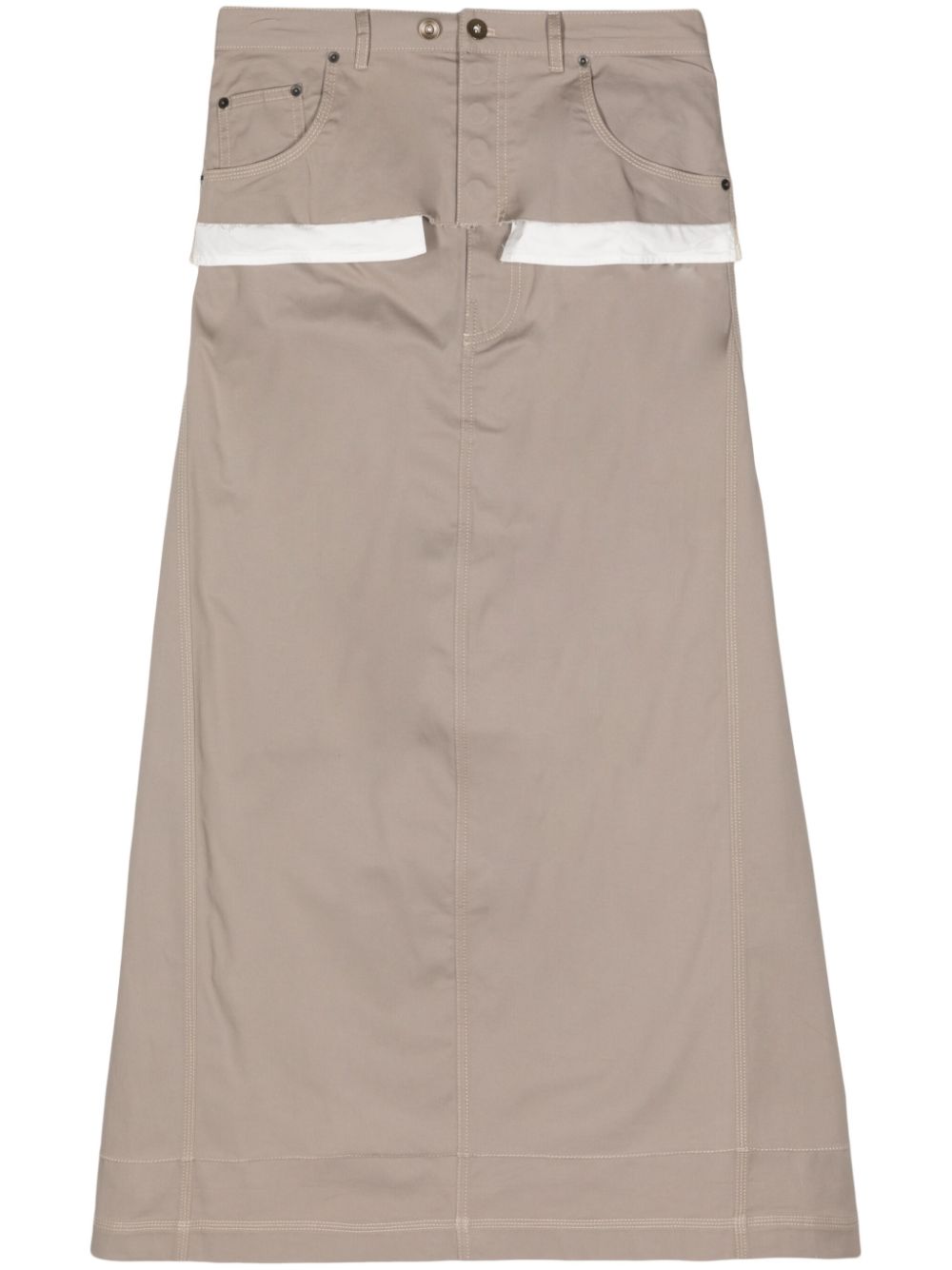 Layered cotton skirt - Neutrals