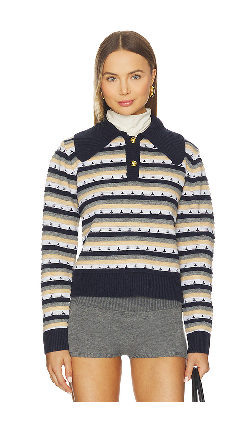 Maude Club Jones Sweater in Navy Multi. XS also in L