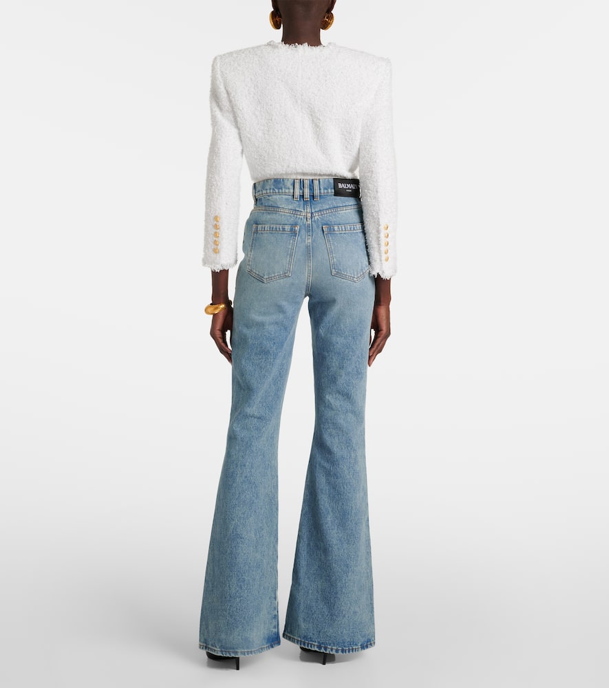 High-waisted flared jeans