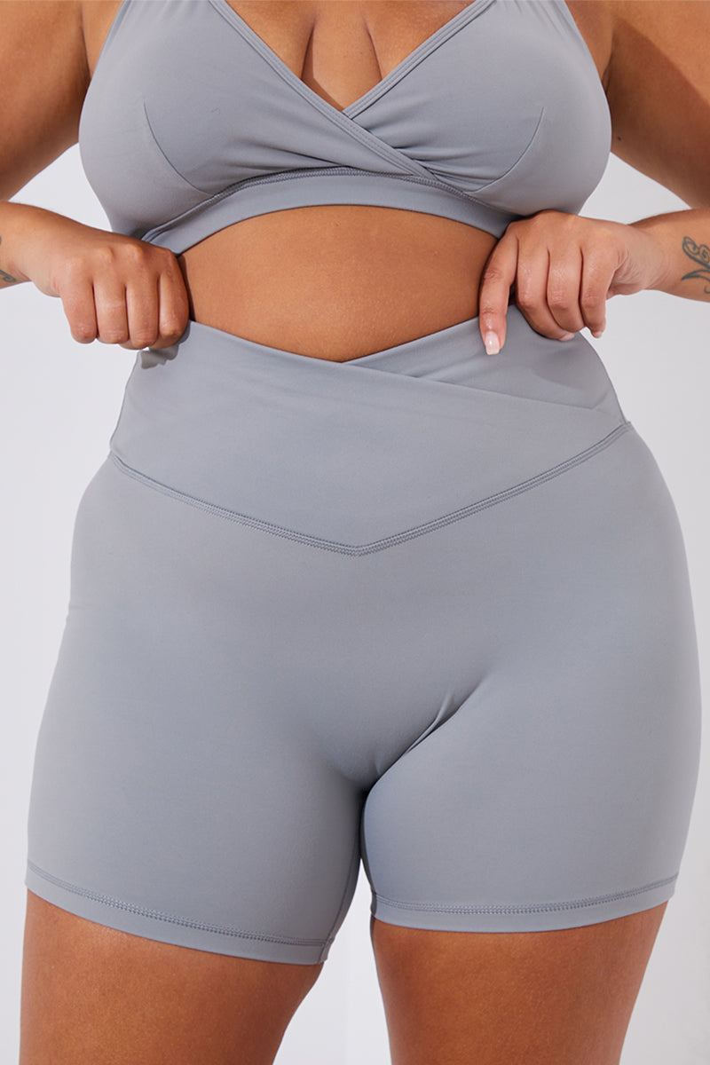 Soft Touch Cross Over Waist Cycling Shorts