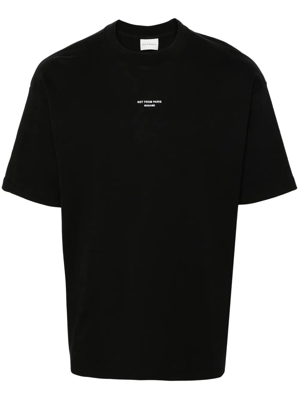 Classic Slogan T-Shirt Black Cotton Tshirt - Men