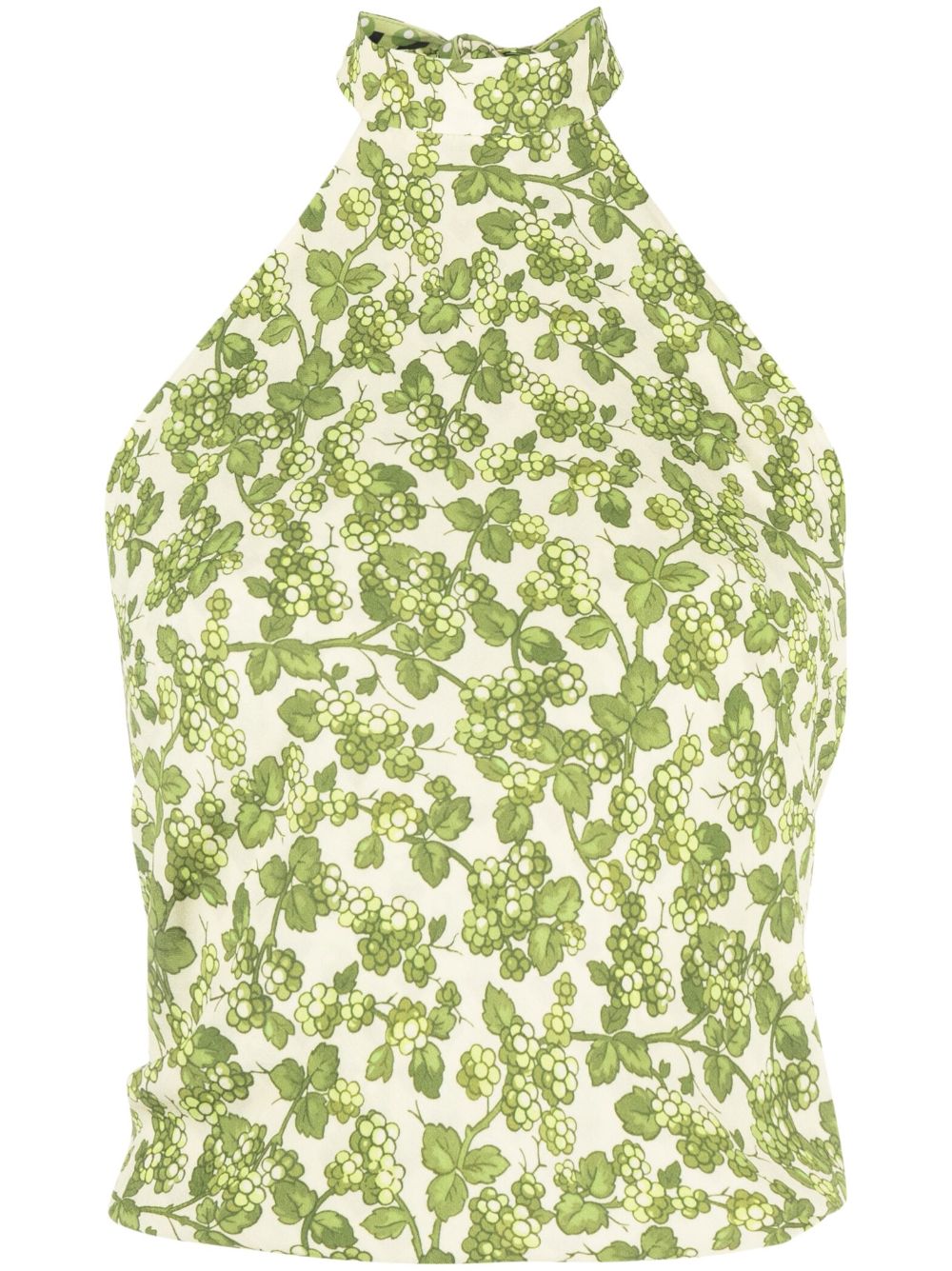 Floral-print halterneck top - Green
