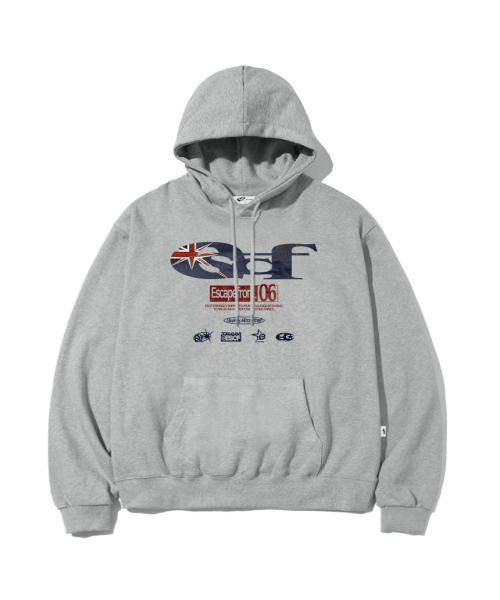 British Vintage ESCF Logo Collage Print Hoodie