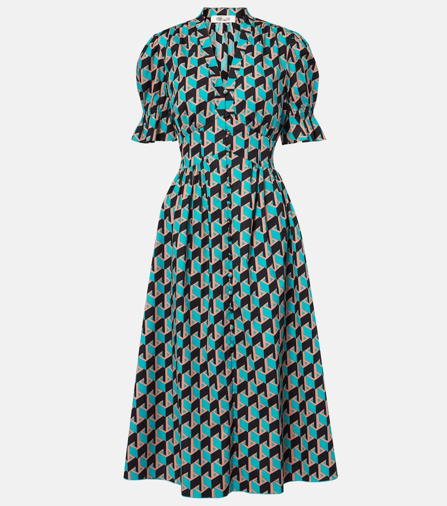 Erica printed cotton midi dress