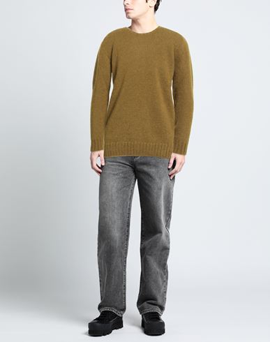 Man Sweater Khaki Size XL Superkid mohair, Polyamide, Elastane