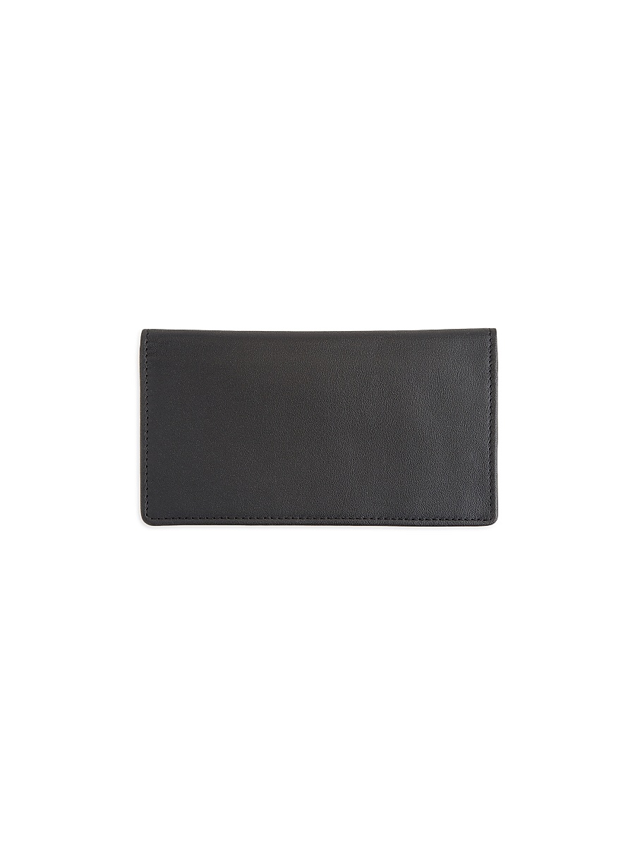 Men's Leather Checkbook Wallet - Black