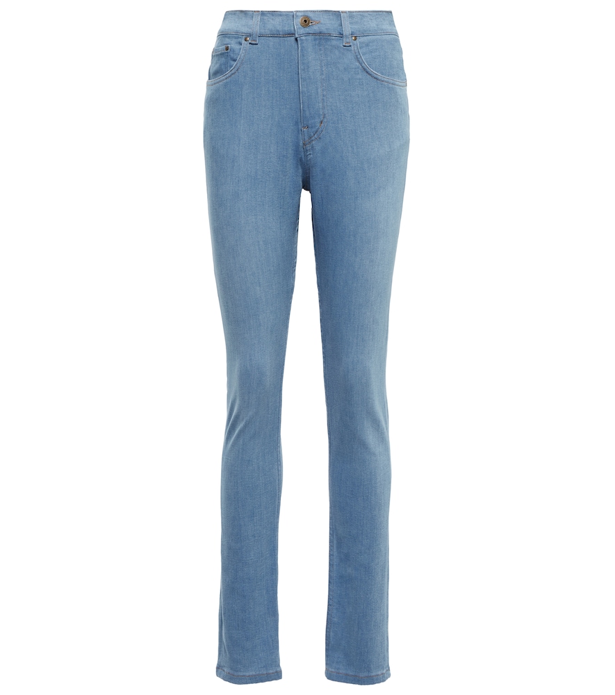 Exclusive to Mytheresa - Paneled high-rise skinny jeans