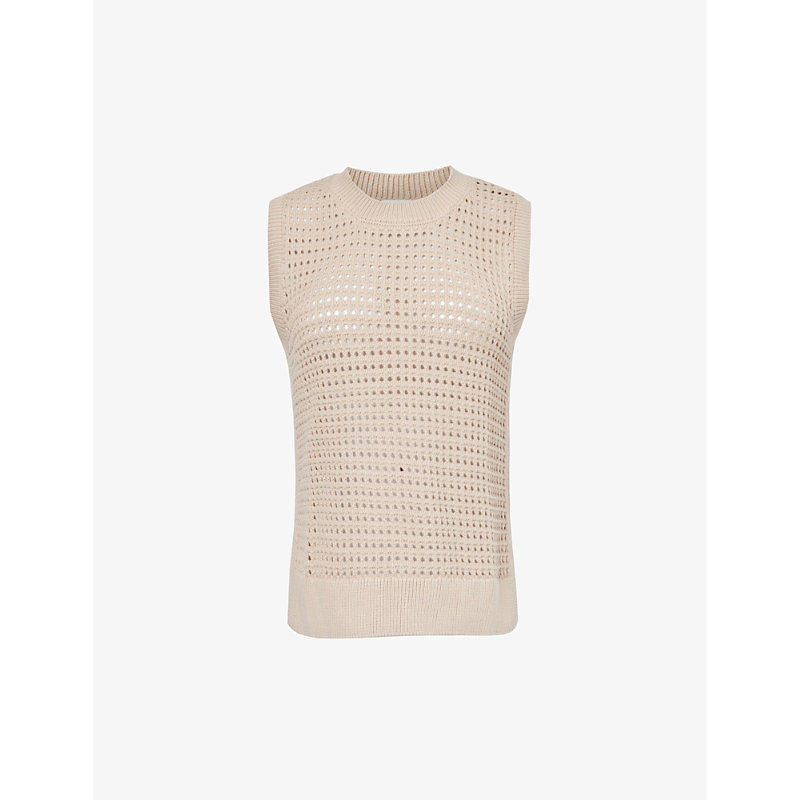Womens Cashmere Stone Darin Boxy-fit Cotton-knit Jumper XS