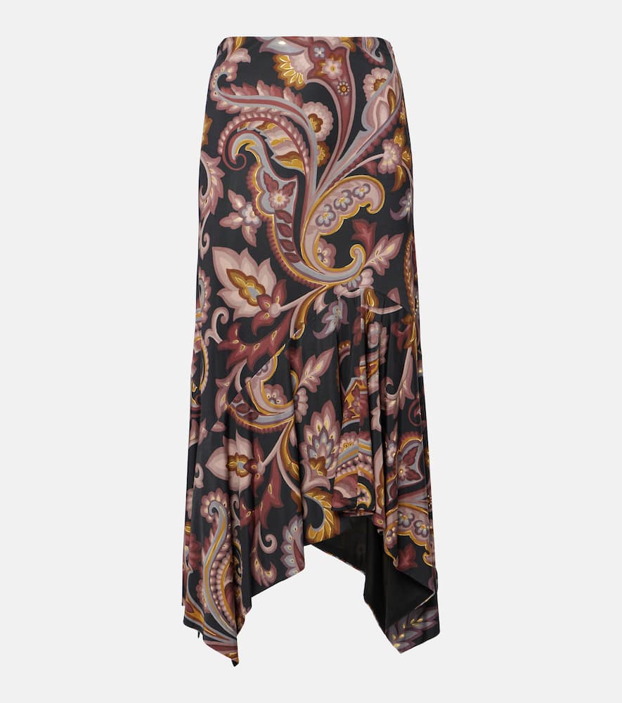 Paisley jersey maxi skirt